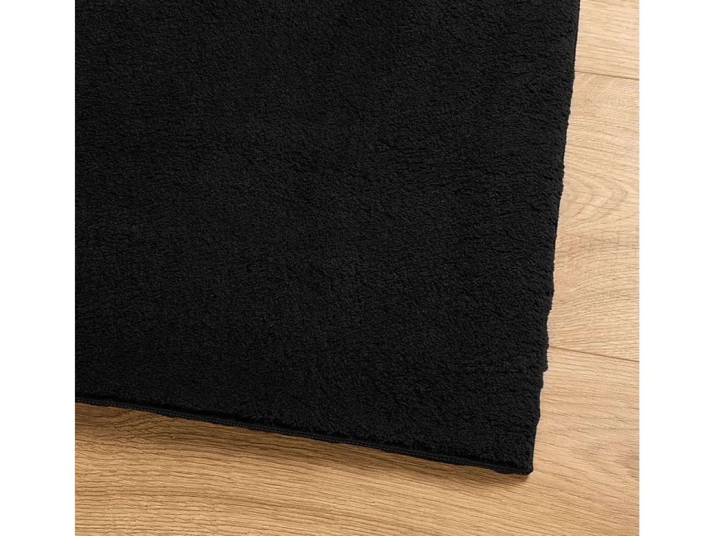 Alfombra HUARTE de pelo corto suave y lavable negra 240x240 cm