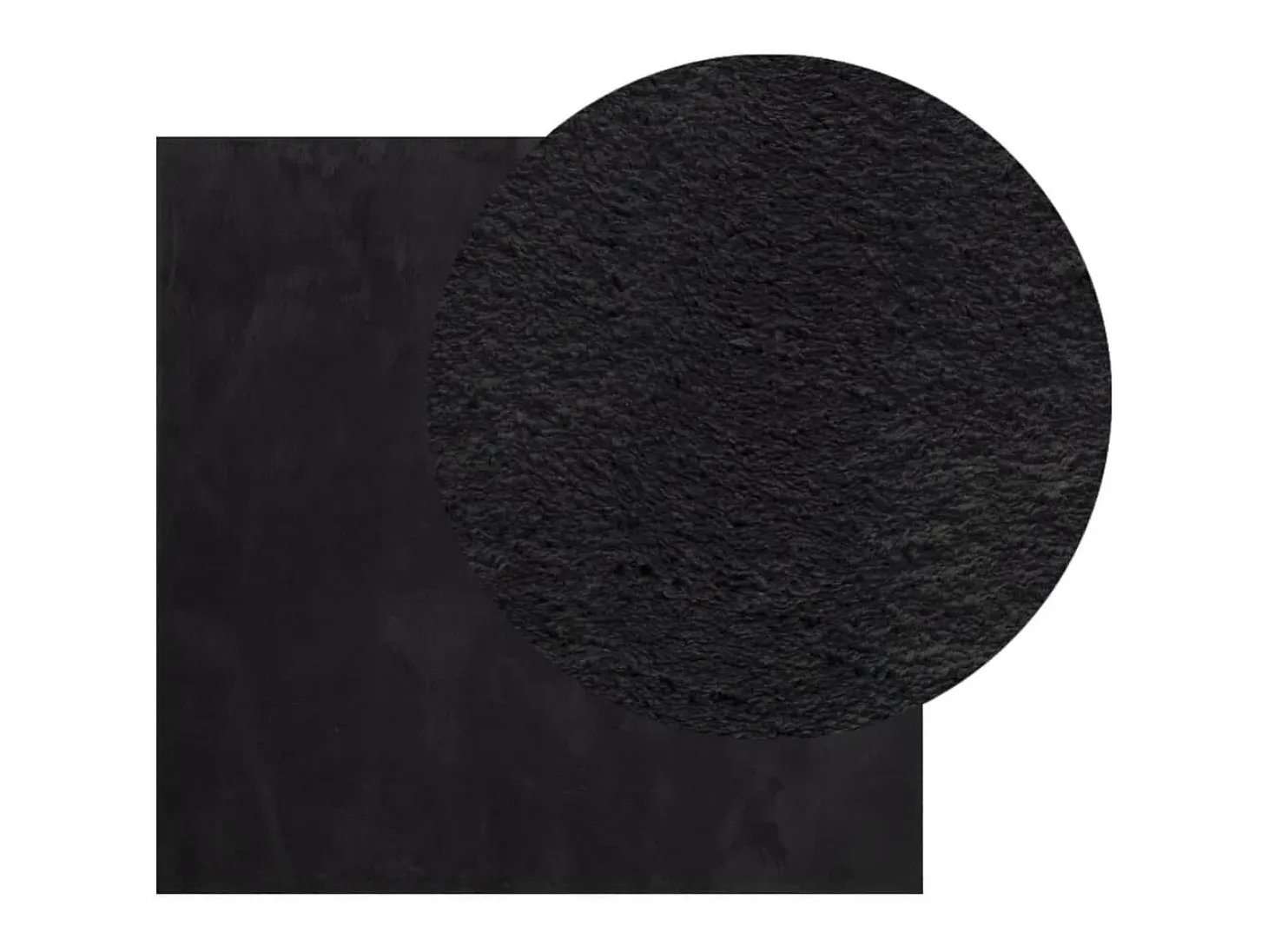 Alfombra HUARTE de pelo corto suave y lavable negra 240x240 cm