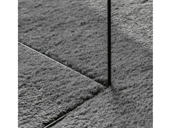 Alfombra HUARTE de pelo corto suave y lavable, color antracita, Ø 100 cm