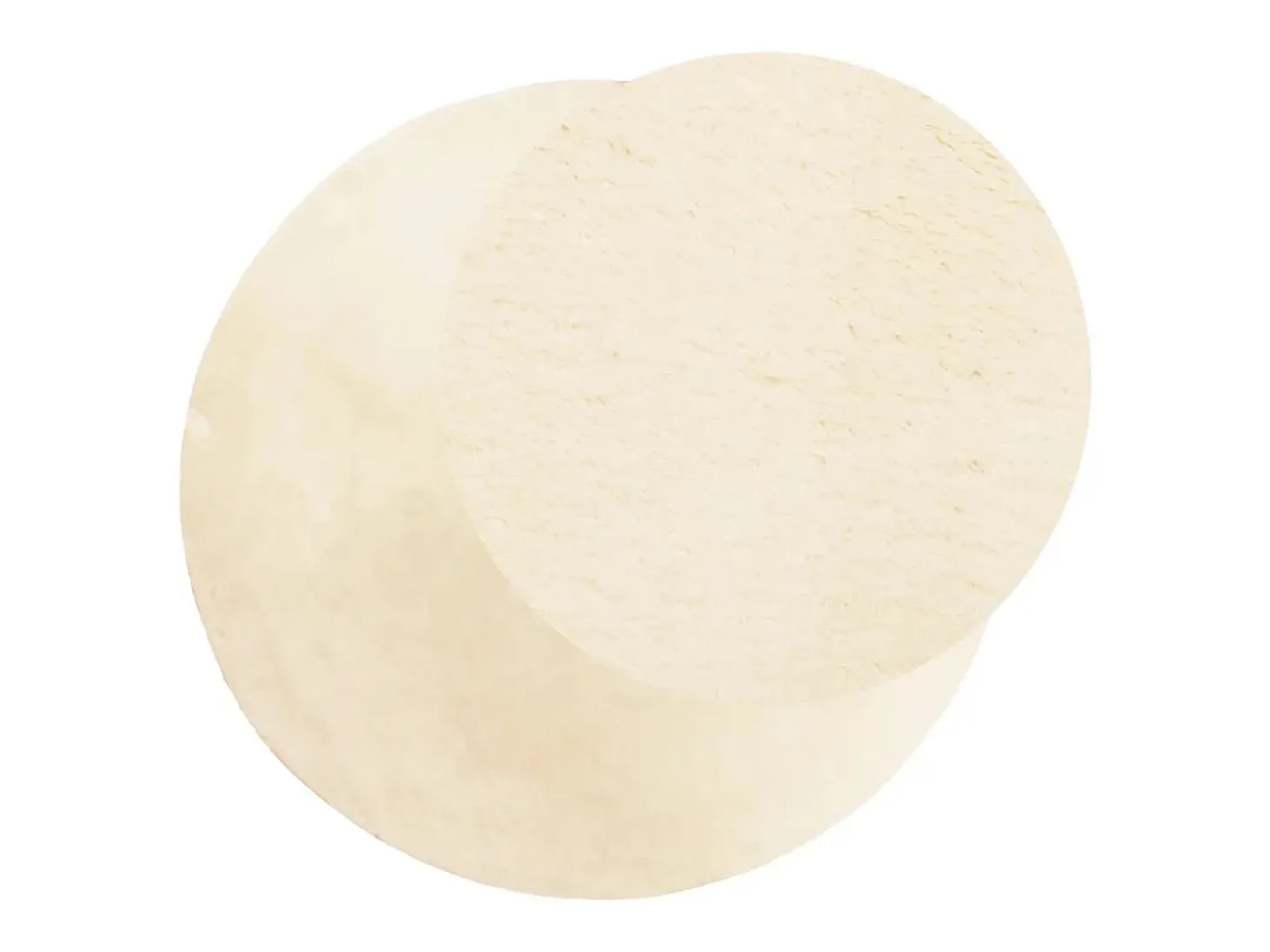 Alfombra HUARTE de pelo corto suave y lavable en color crema, Ø 100 cm