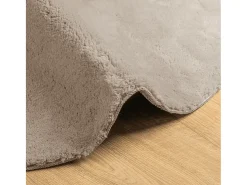 Alfombra HUARTE de pelo corto suave y lavable, color arena, Ø 120 cm