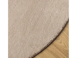 Alfombra HUARTE de pelo corto suave y lavable, color arena, Ø 120 cm