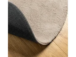 Alfombra HUARTE de pelo corto suave y lavable, color arena, Ø 120 cm