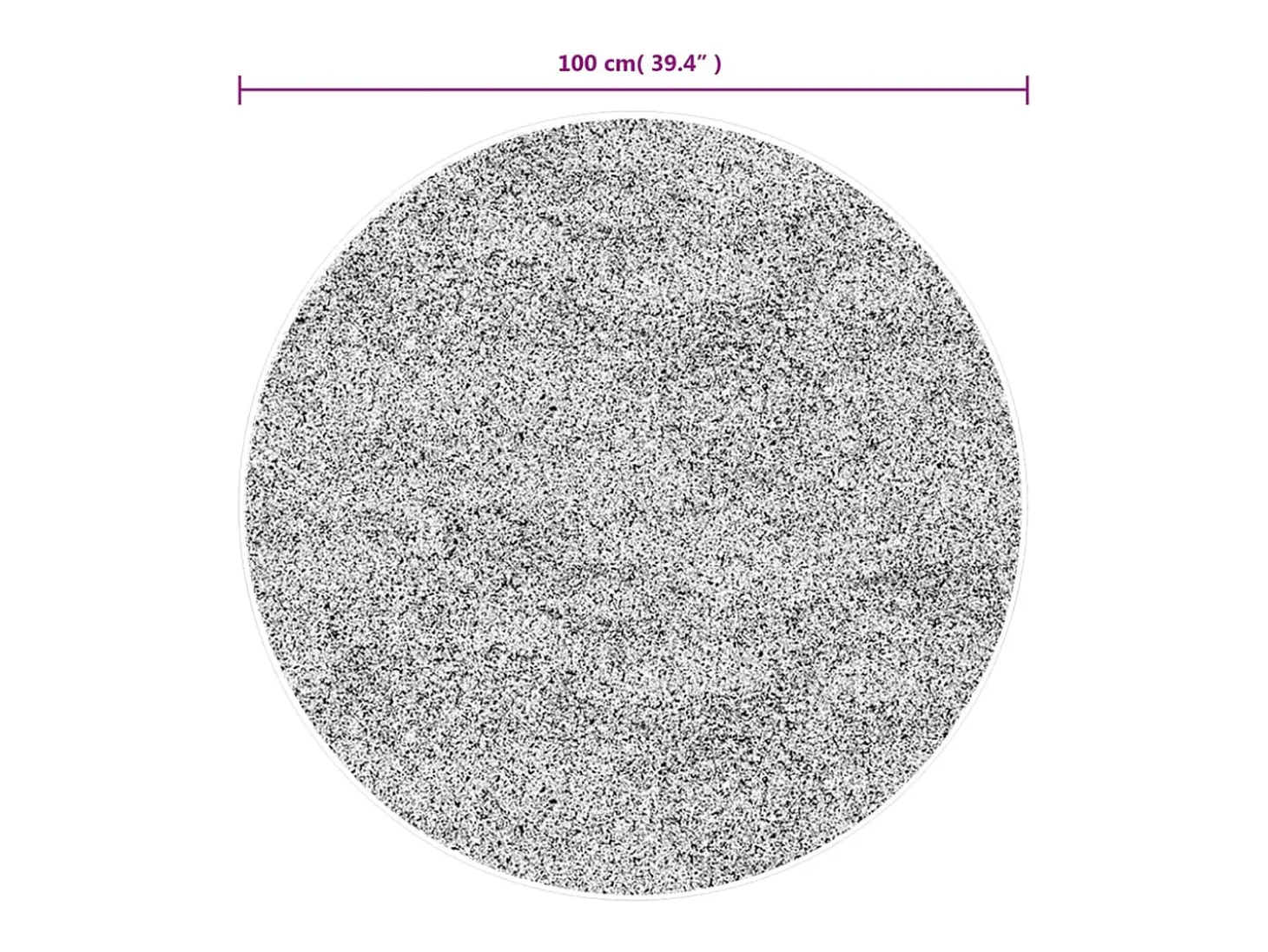 Alfombra ISTAN de pelo largo, acabado gris brillante, Ø 100 cm