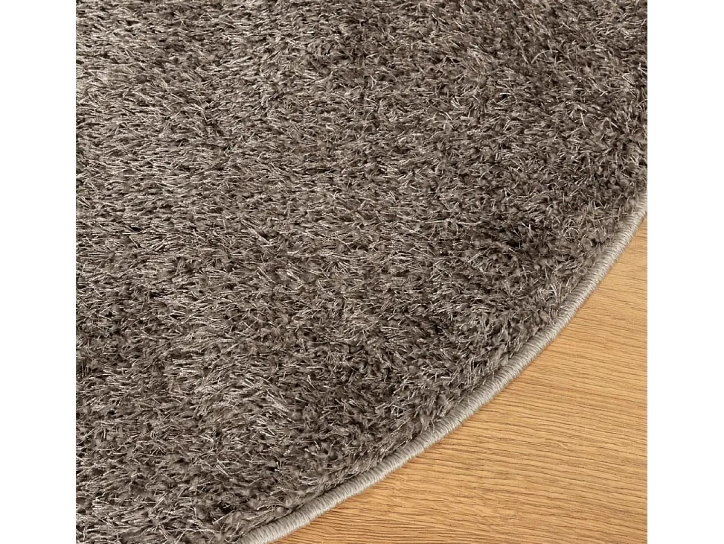 Alfombra ISTAN de pelo largo, acabado gris brillante, Ø 100 cm