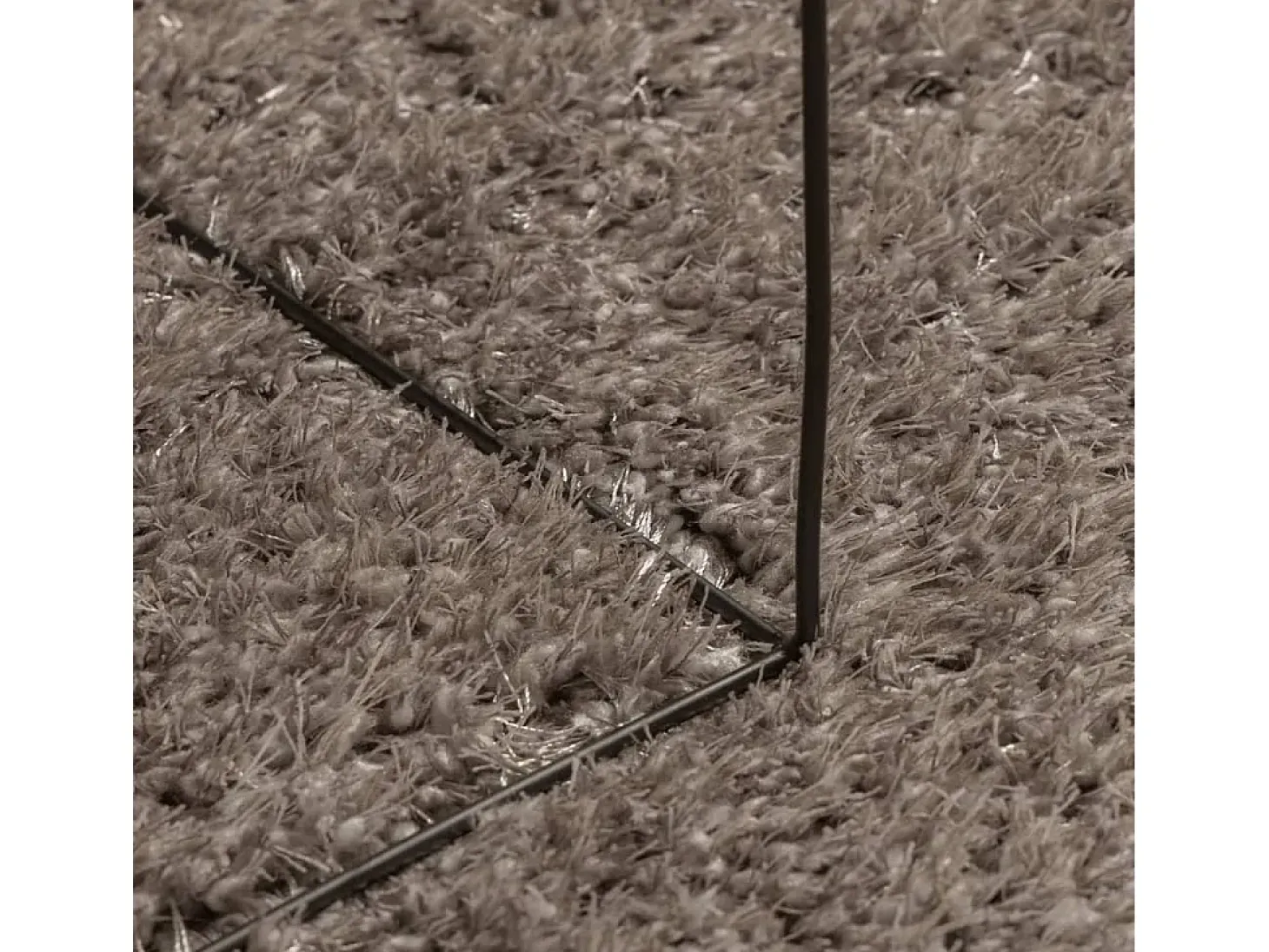 Alfombra ISTAN de pelo largo, acabado gris brillante, Ø 100 cm