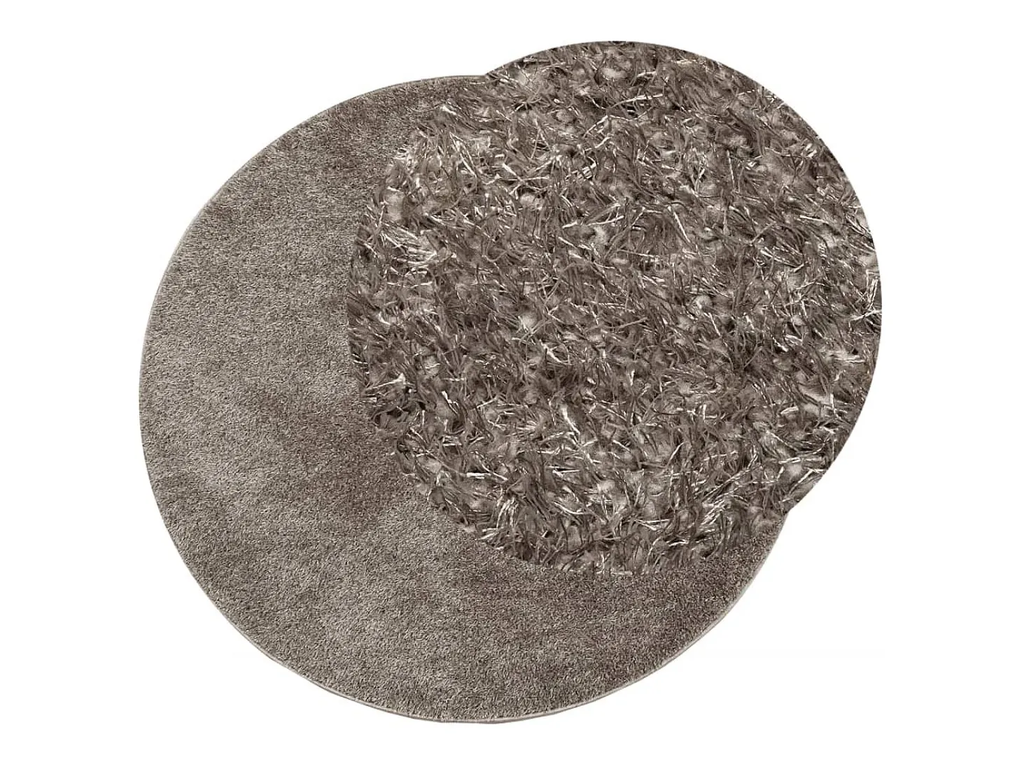 Alfombra ISTAN de pelo largo, acabado gris brillante, Ø 100 cm