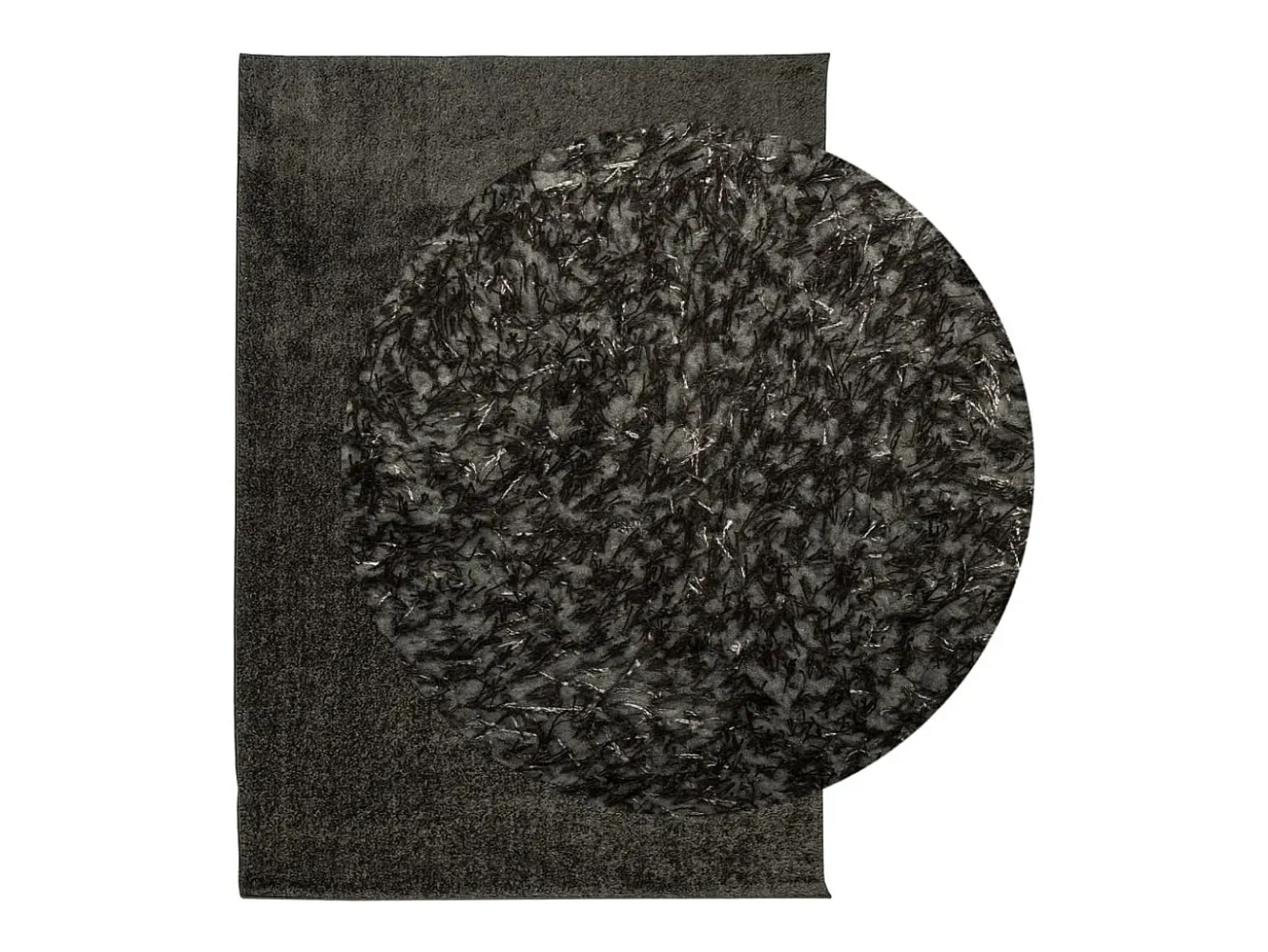 Alfombra ISTAN de pelo largo, aspecto antracita brillante, 120x170 cm