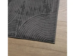 Alfombra IZA de pelo corto de estilo escandinavo en color antracita 120x170 cm