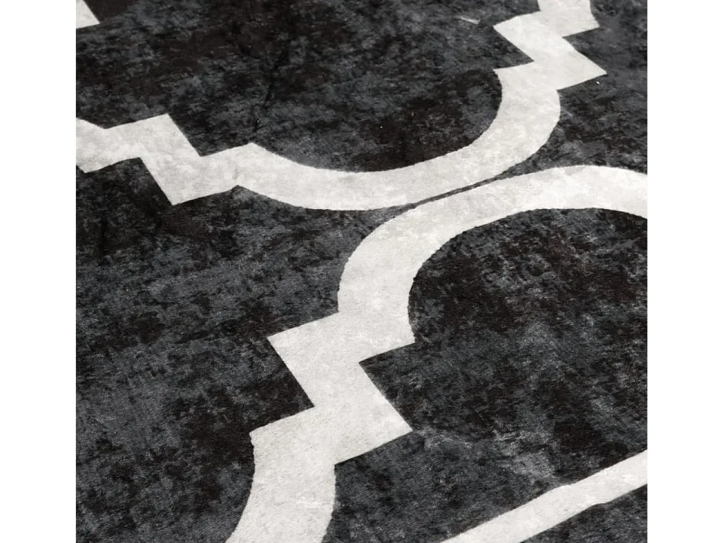 Alfombra lavable blanca y negra 80x300 cm antideslizante