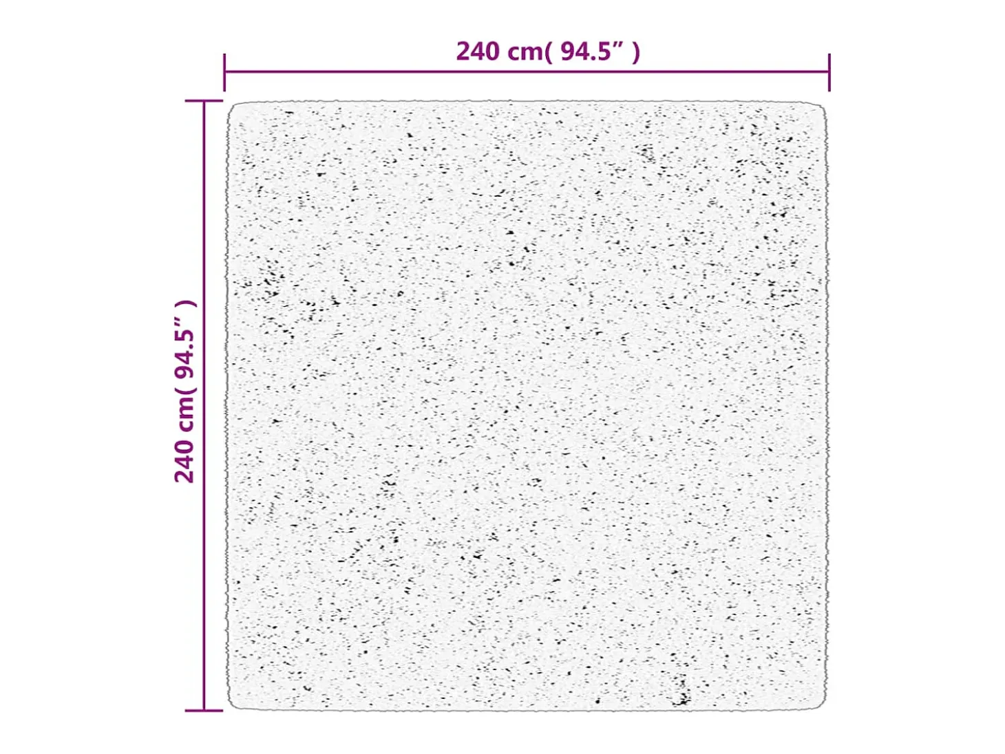Alfombra lavable de pelo corto suave HUARTE antracita 240x240 cm