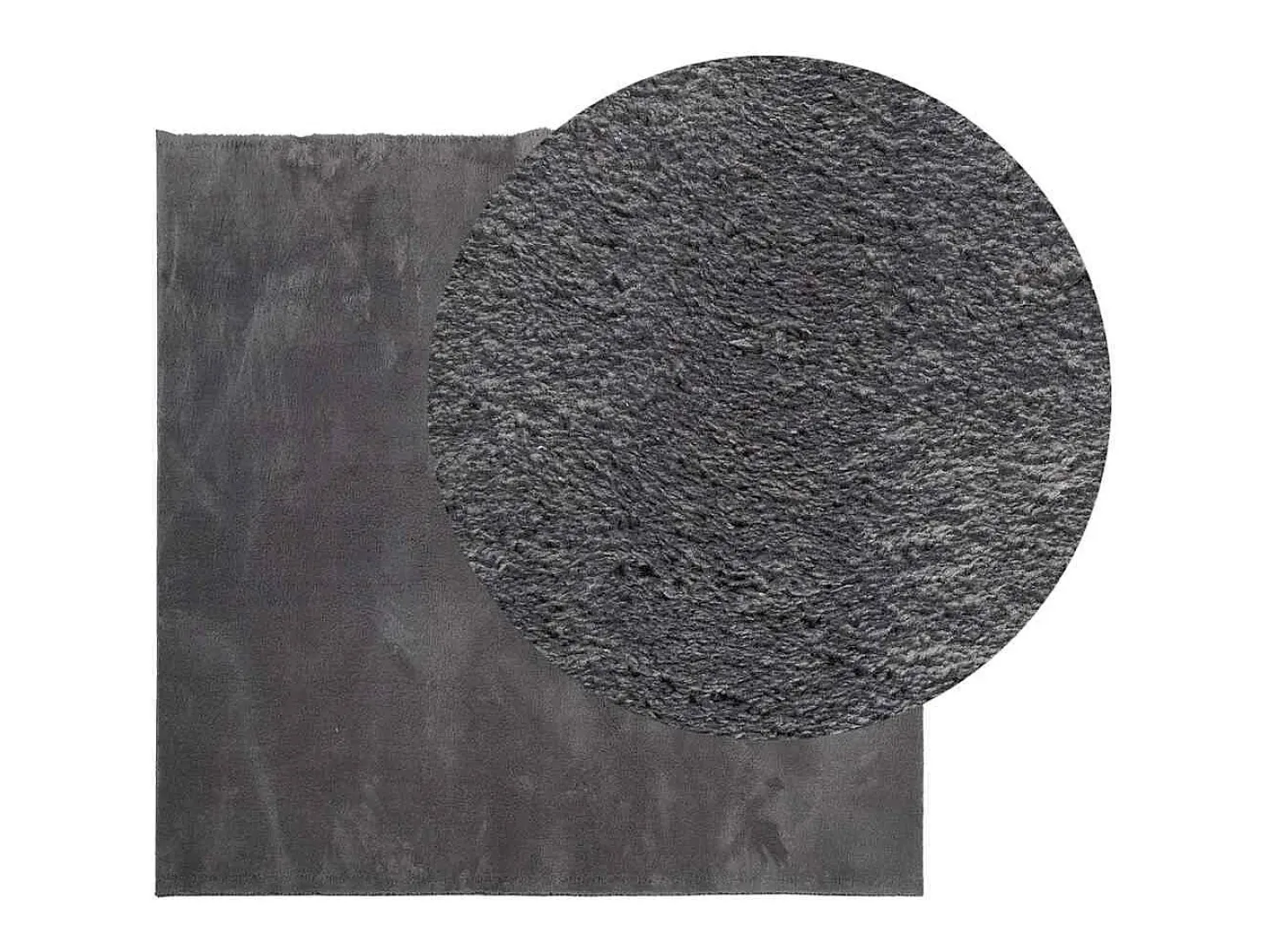 Alfombra lavable de pelo corto suave HUARTE antracita 240x240 cm
