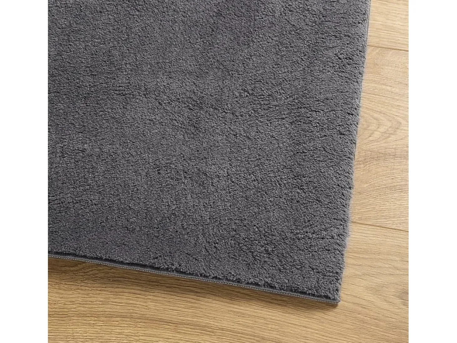 Alfombra lavable de pelo corto suave HUARTE antracita 160x230 cm