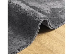 Alfombra lavable de pelo corto suave HUARTE antracita 160x230 cm