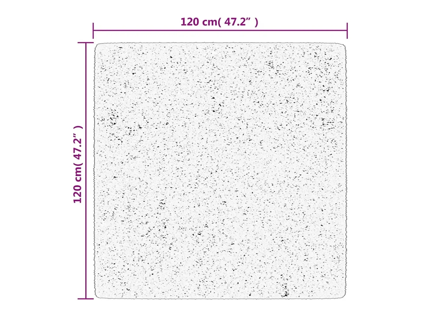 Alfombra lavable de pelo corto suave HUARTE antracita 120x120 cm