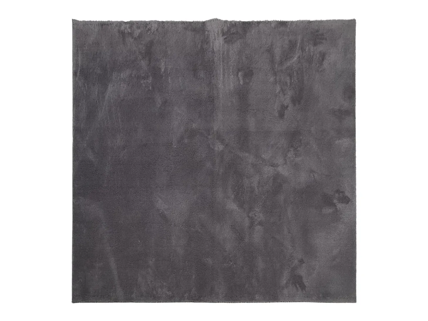 Alfombra lavable de pelo corto suave HUARTE antracita 120x120 cm
