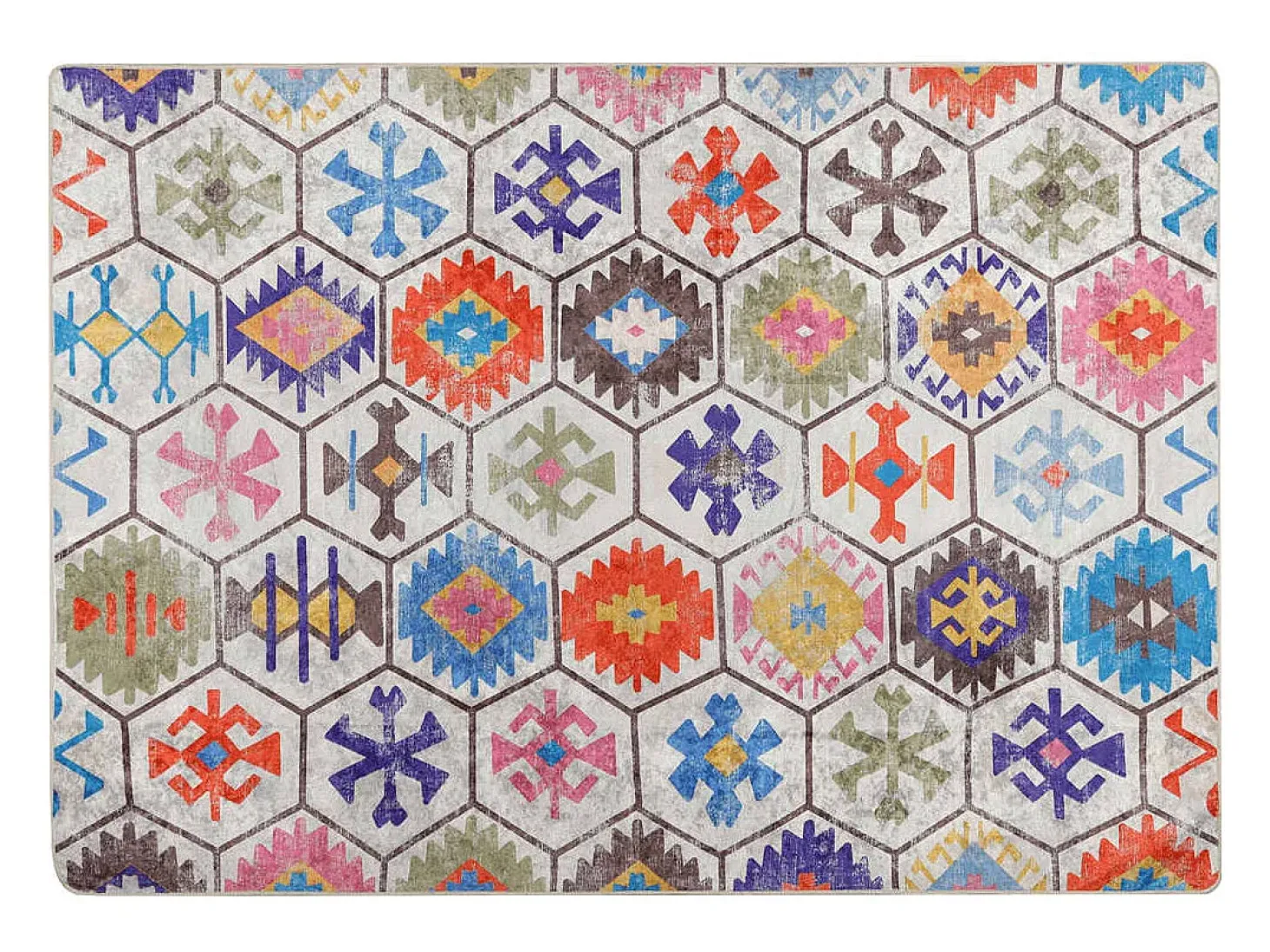 Alfombra lavable multicolor 80x150 cm antideslizante