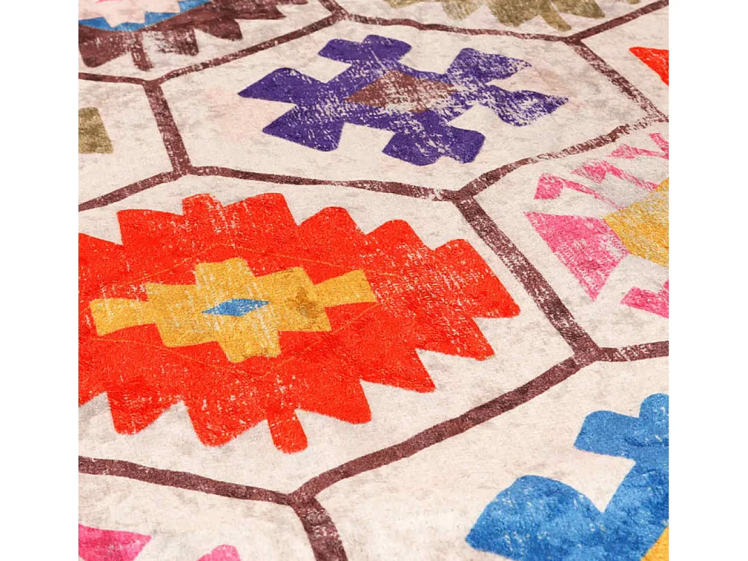 Alfombra lavable multicolor 80x150 cm antideslizante
