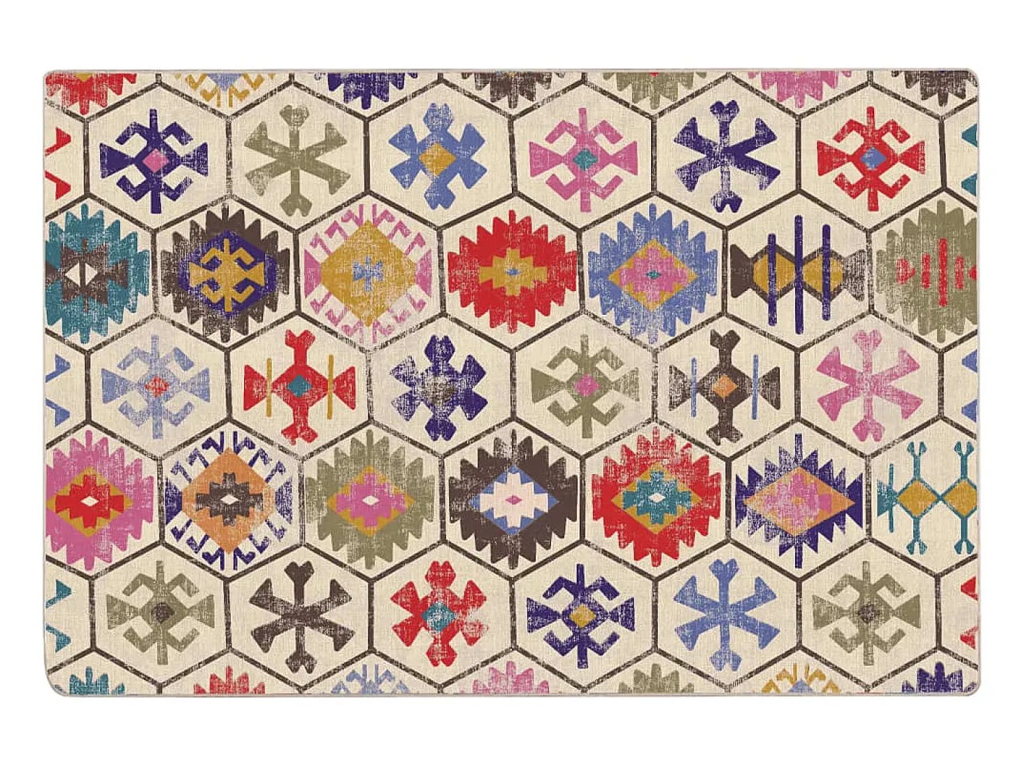 Alfombra lavable multicolor 120x180 cm antideslizante