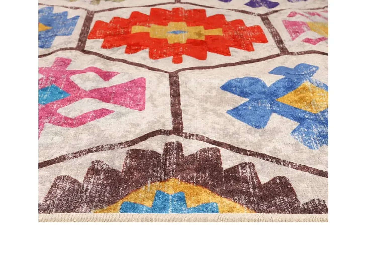 Alfombra lavable multicolor 120x180 cm antideslizante