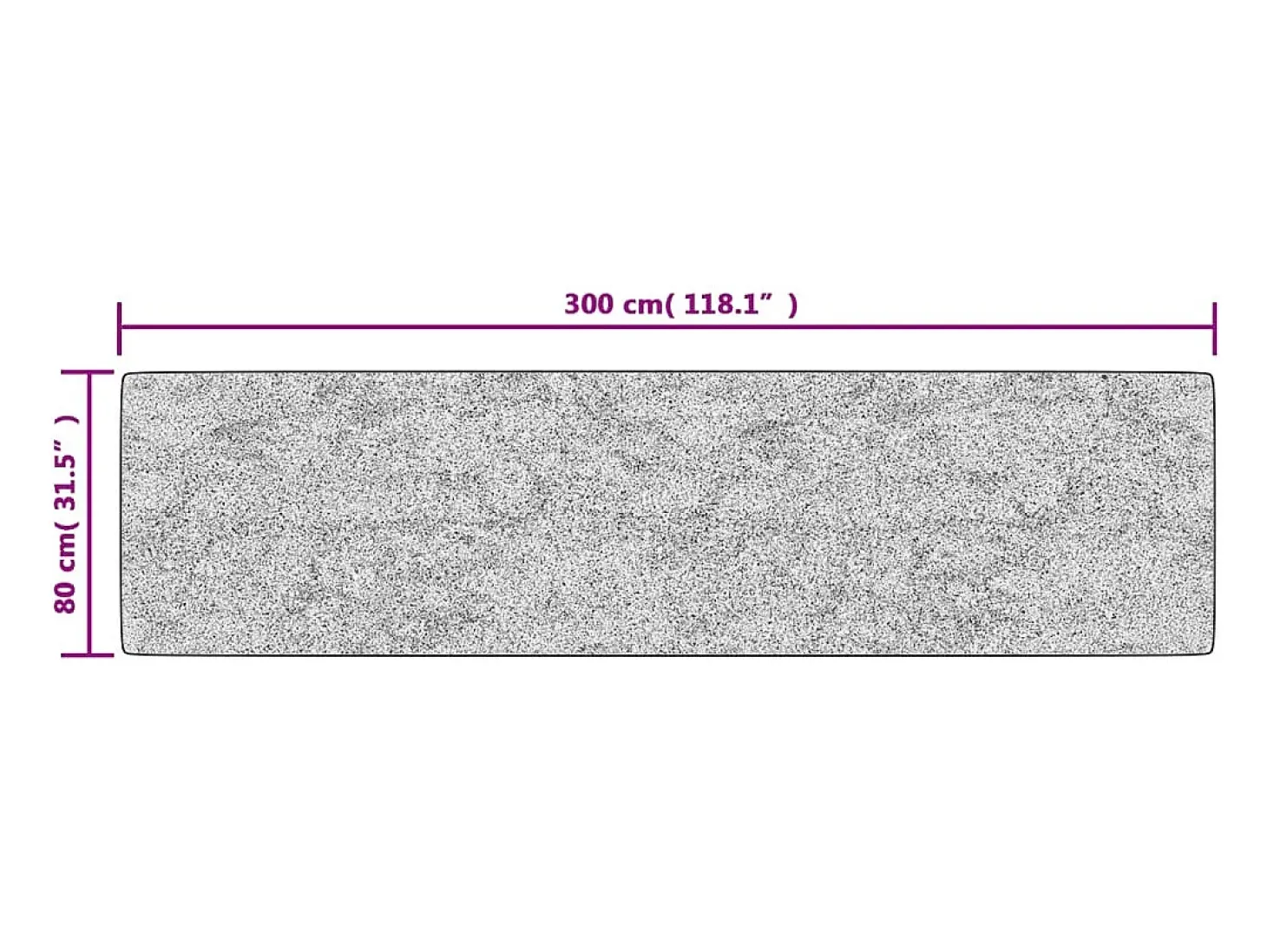 Alfombra lavable multicolor 80x300 cm antideslizante