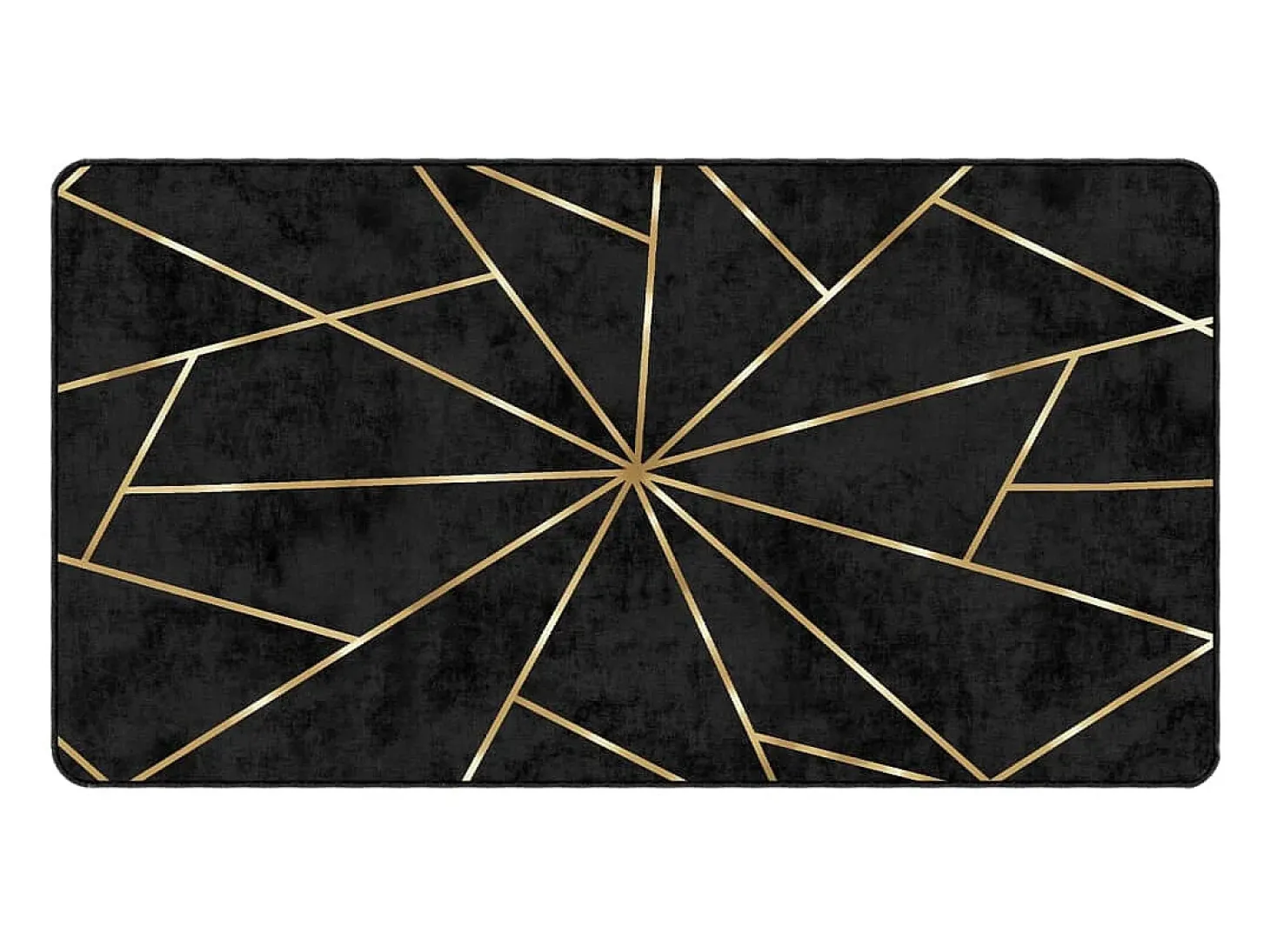 Alfombra lavable negra y dorada 80x150 cm antideslizante