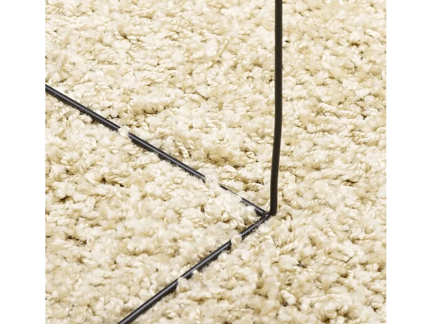 Alfombra moderna de pelo largo PAMPLONA, color dorado, Ø 160 cm