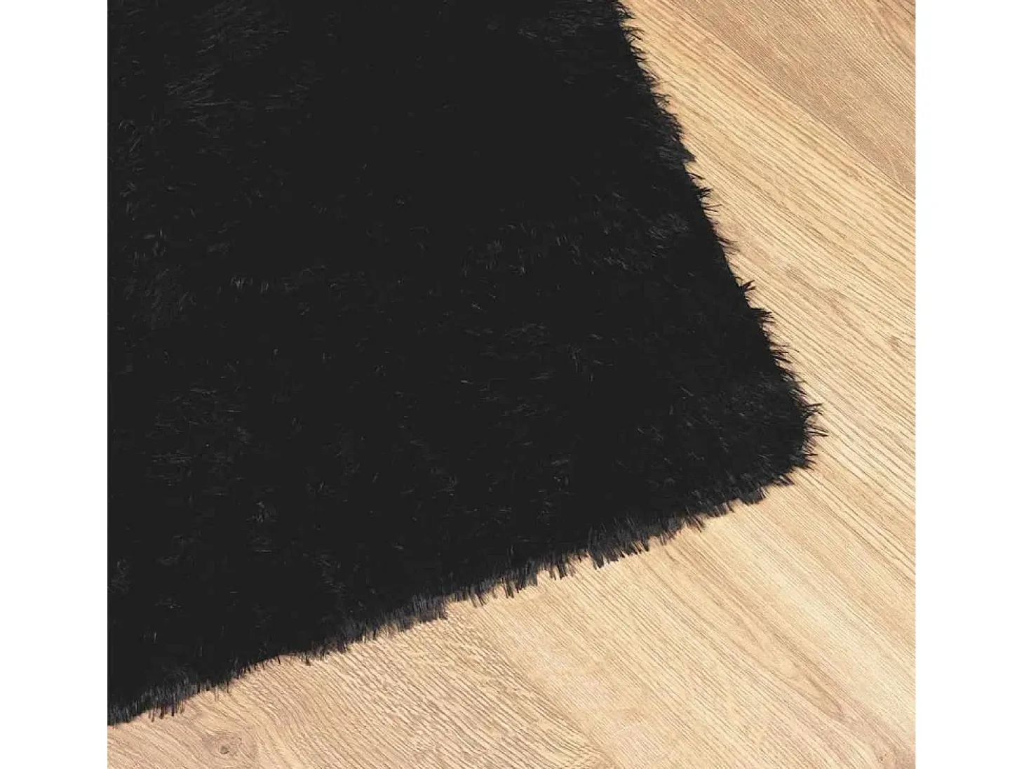 Alfombra NAVARRA Shaggy Negra 130x200 cm Poliéster