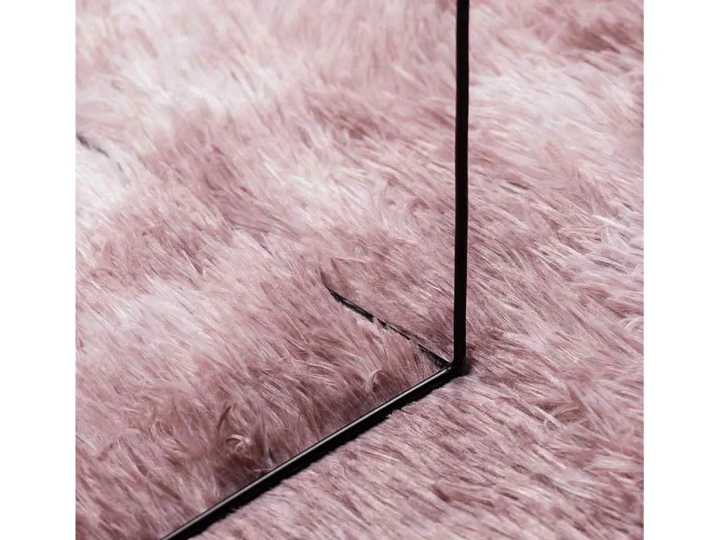 Alfombra NAVARRA Shaggy Rosa Empolvado 120x120 cm