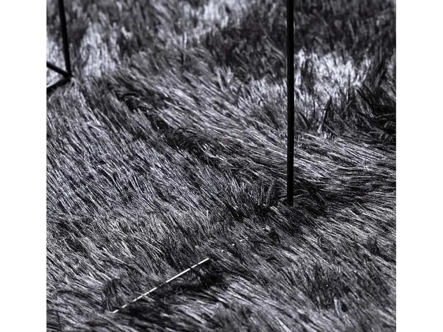 Alfombra peluda NAVARRA gris oscuro 160x160 cm