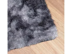Alfombra peluda NAVARRA gris oscuro 160x160 cm