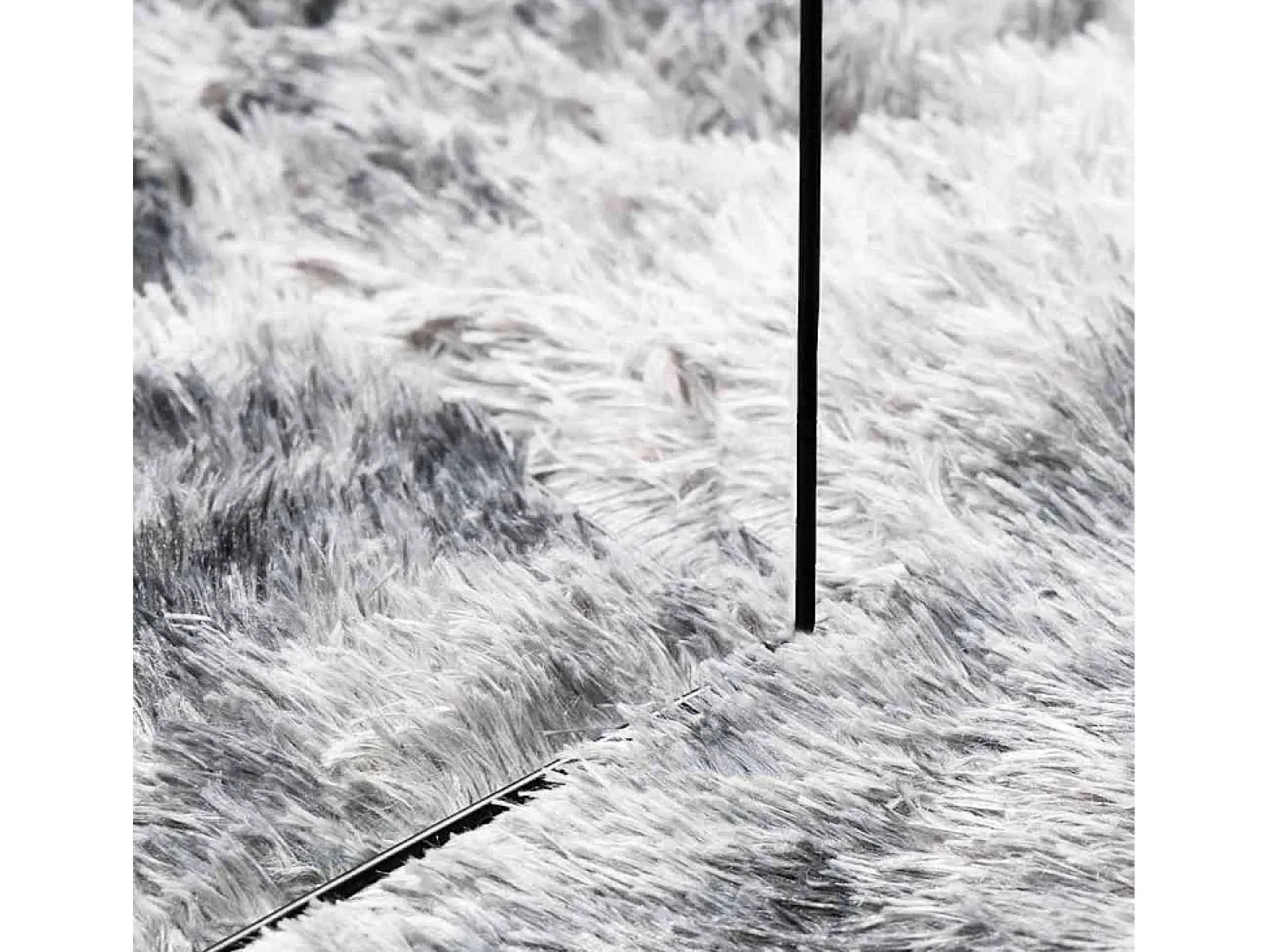 Alfombra peluda NAVARRA Gris Plata 160x160 cm