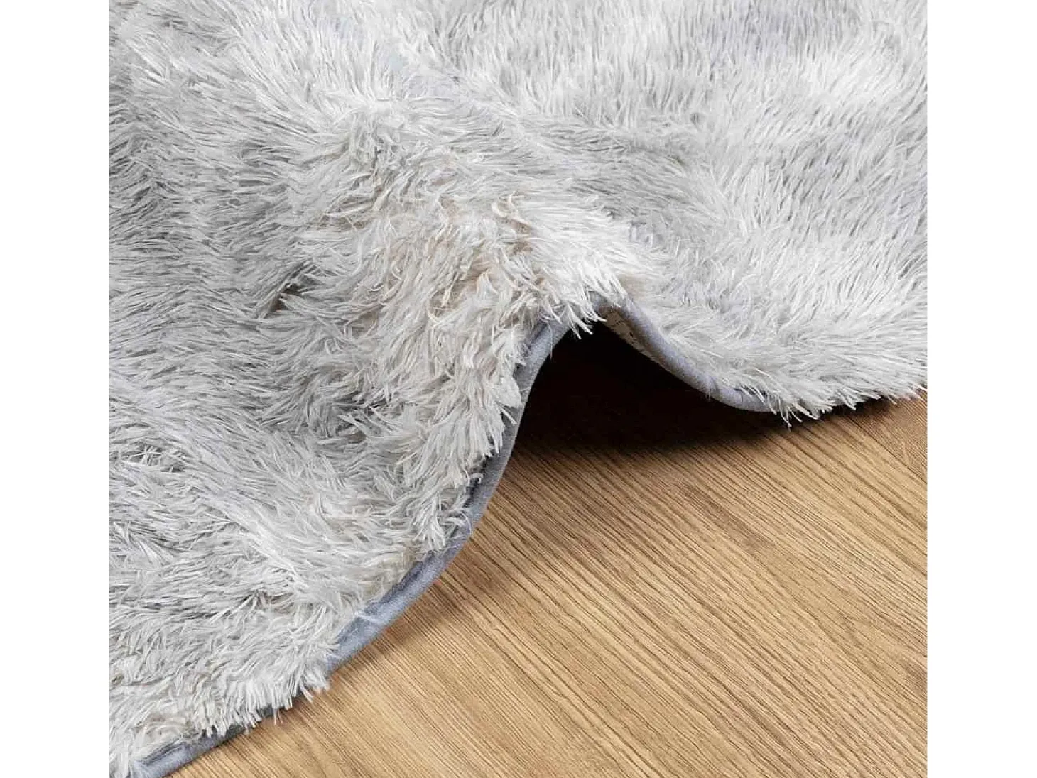 Alfombra peluda NAVARRA Gris Plata 160x160 cm