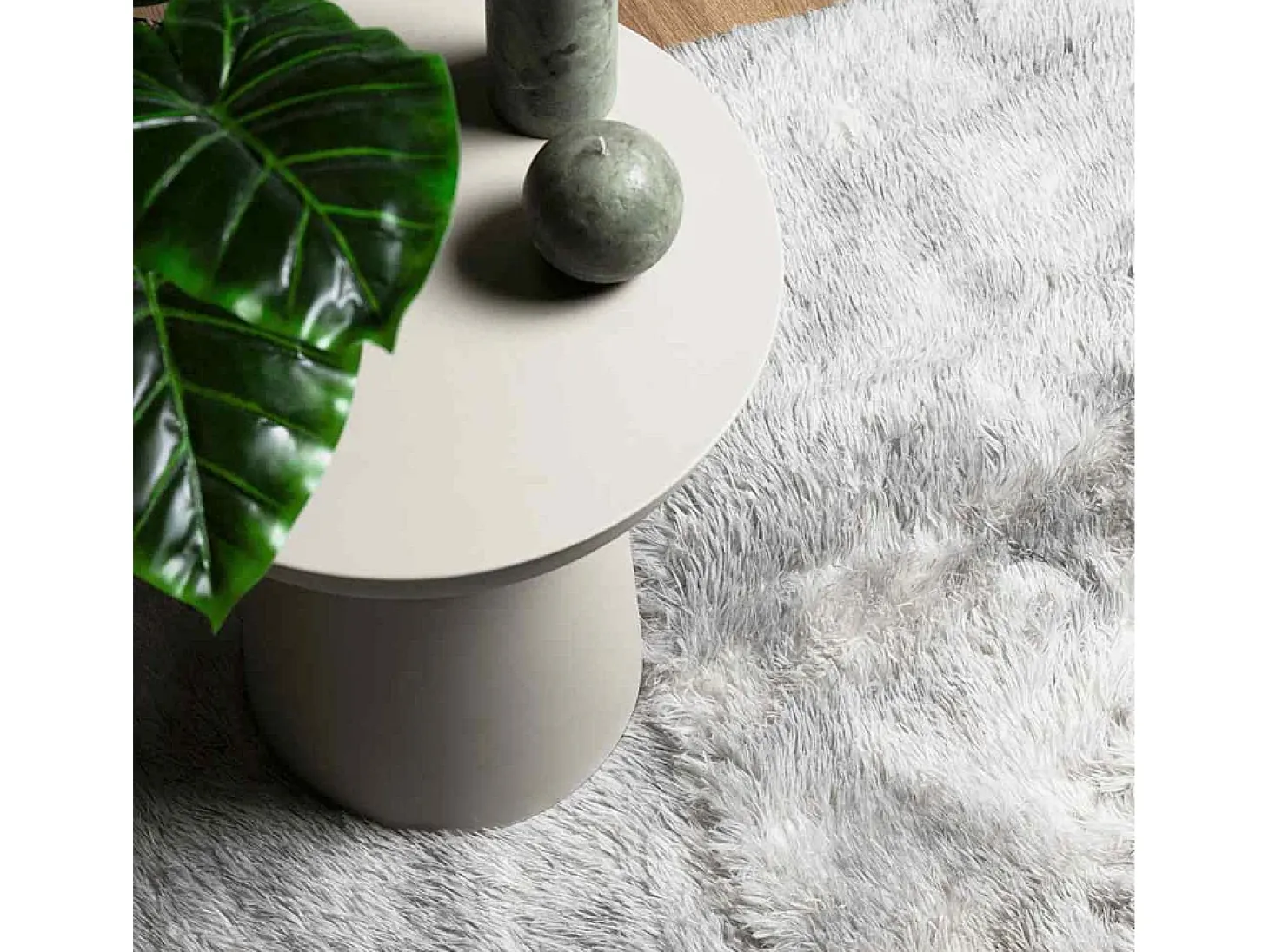 Alfombra peluda NAVARRA Gris Plata 160x160 cm