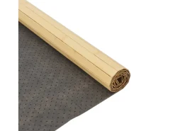 Alfombra rectangular de bambú natural claro 80x300 cm