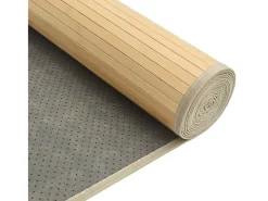 Alfombra rectangular de bambú natural claro 80x100 cm