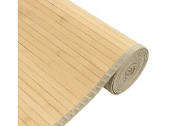Alfombra rectangular de bambú natural claro 80x100 cm