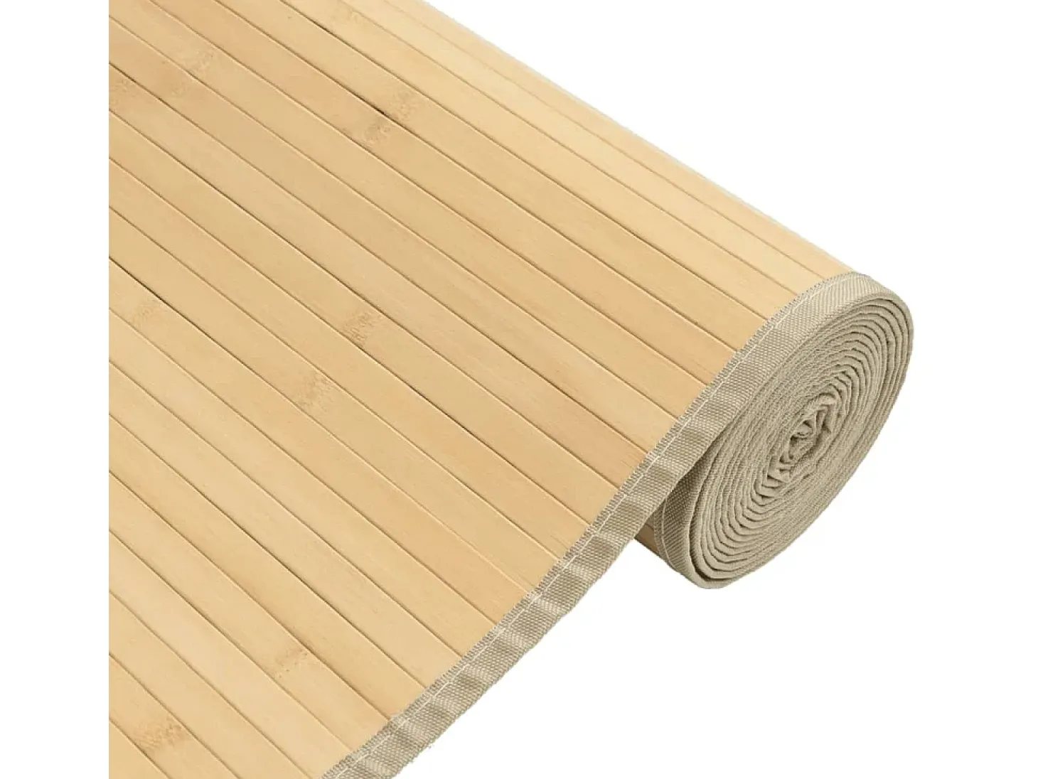 Alfombra rectangular de bambú natural claro 80x100 cm