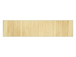 Alfombra rectangular de bambú natural claro 70x300 cm