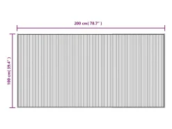 Alfombra rectangular de luz natural 100x200 cm bambú