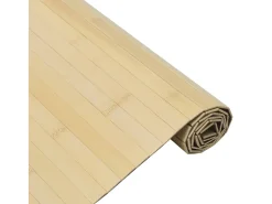 Alfombra rectangular de luz natural 100x100 cm bambú