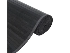 Alfombra rectangular gris 100x200 cm bambú