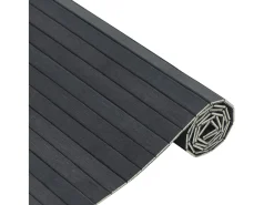 Alfombra rectangular gris 100x200 cm bambú