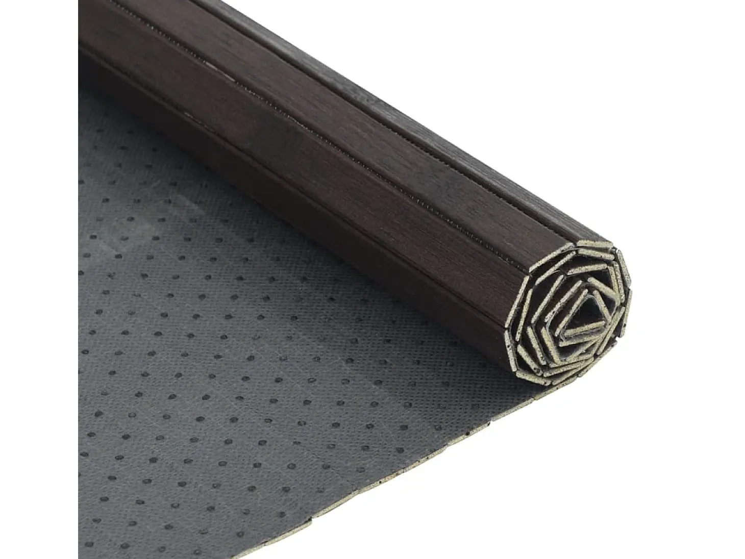 Alfombra rectangular marrón oscuro 60x300 cm bambú