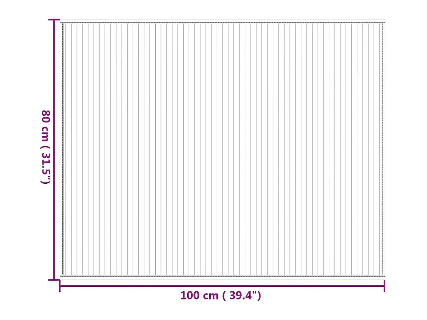 Alfombra rectangular natural de bambú 80x100 cm
