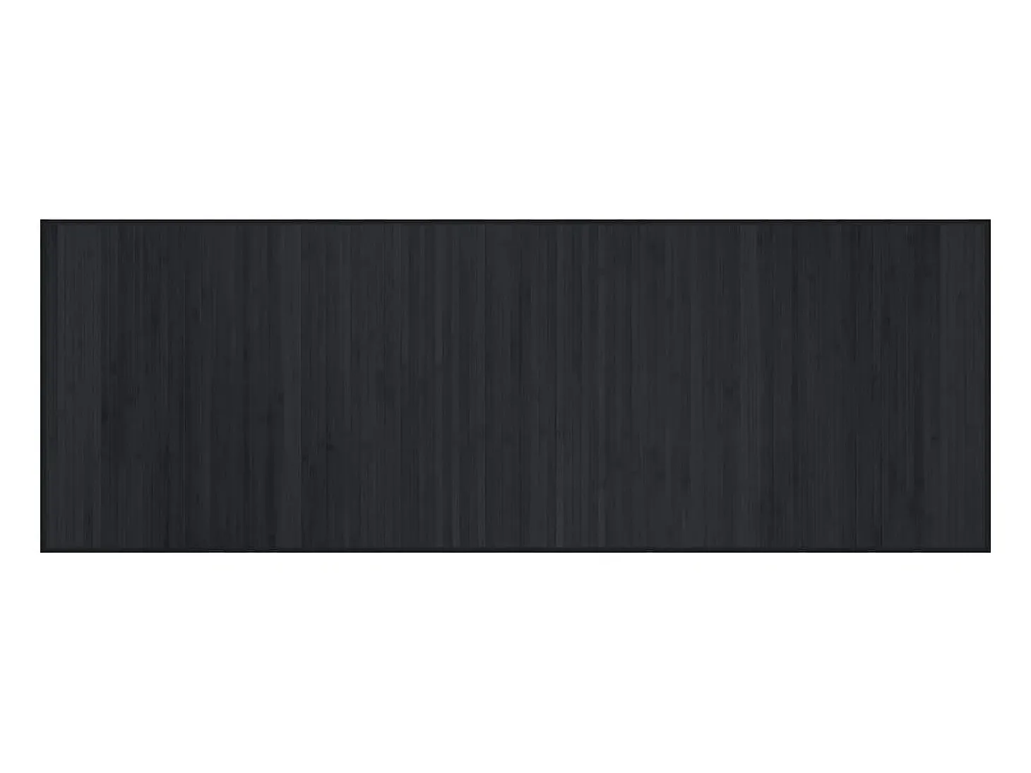 Alfombra rectangular negra de bambú 70x200 cm