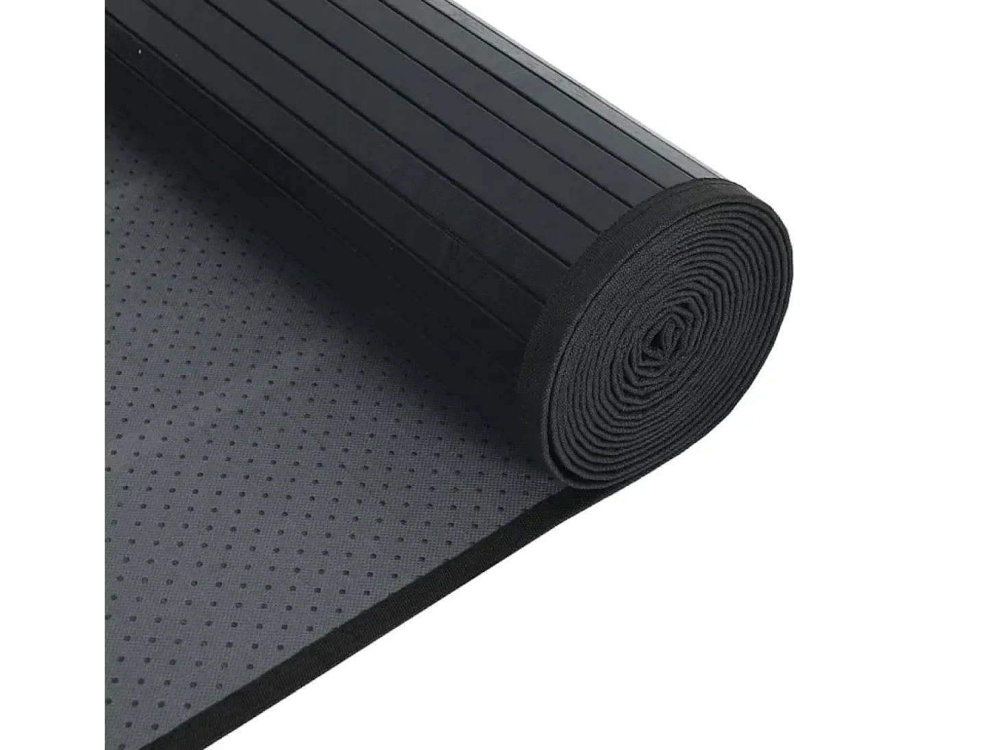 Alfombra rectangular negra de bambú 60x100 cm