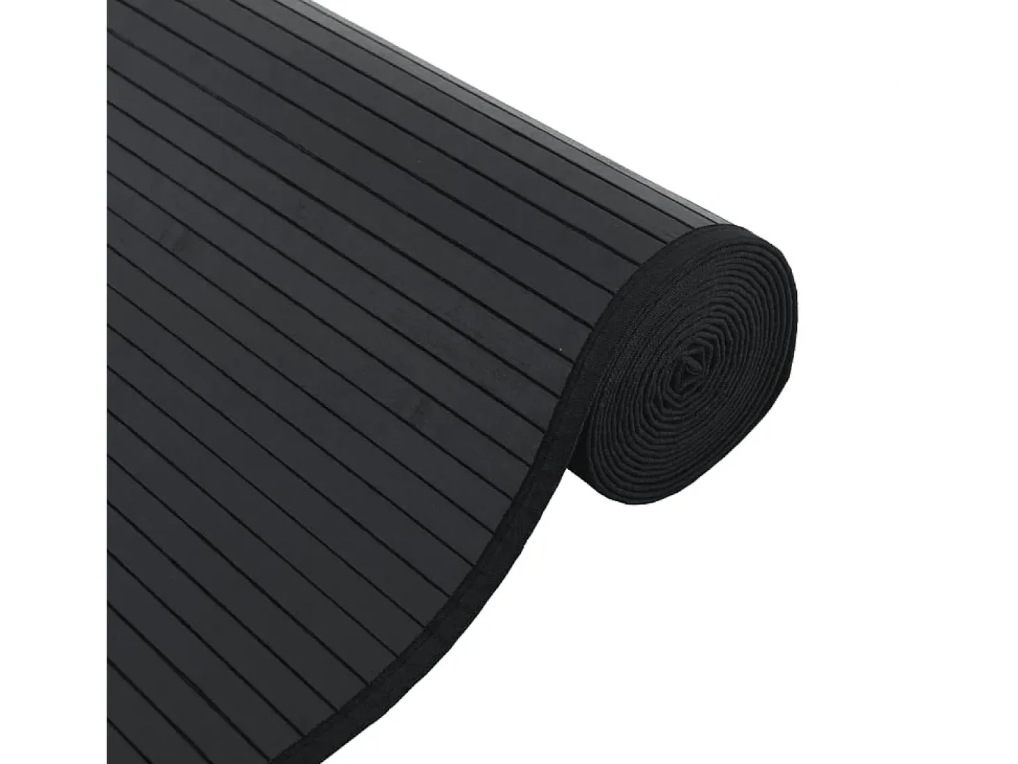 Alfombra rectangular negra de bambú 70x100 cm