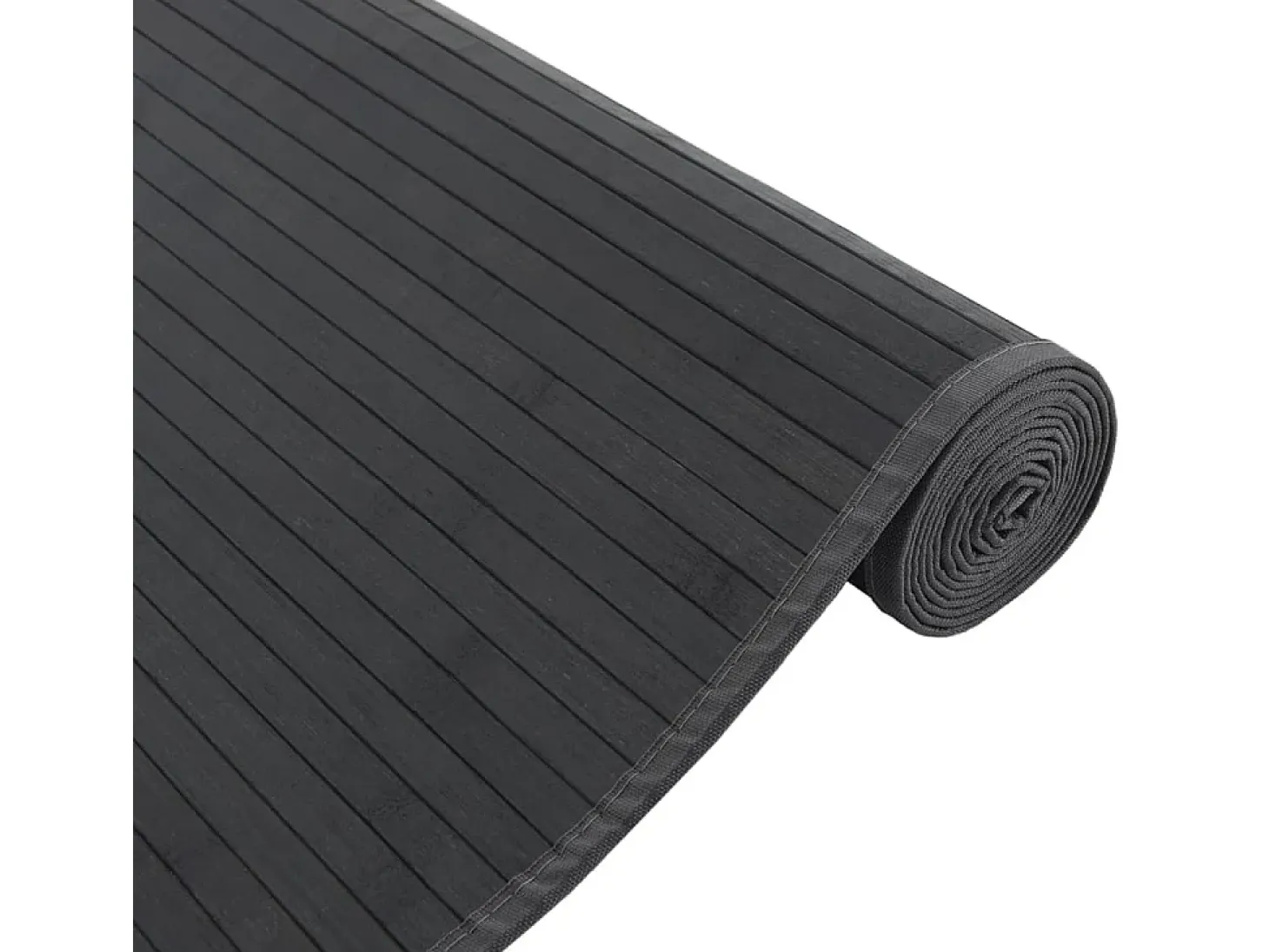 Alfombra rectangular negra de bambú 80x100 cm