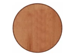 Alfombra redonda marrón de bambú de 60 cm